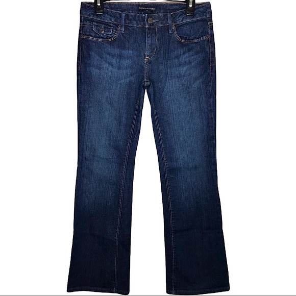 BANANA REPUBLIC🍌Dark Denim Bootcut Jeans ~Size 2S - Picture 1 of 7